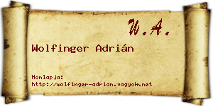 Wolfinger Adrián névjegykártya