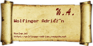 Wolfinger Adrián névjegykártya